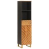 Ensemble d'armoires de bain 5 pcs marron noir bois de manguier 