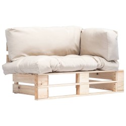 Canapé de jardin palette avec coussins sable Pinède 