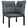 Salon de jardin 7 pcs noir et gris résine tressée 
