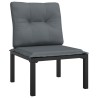 Salon de jardin 7 pcs noir et gris résine tressée 