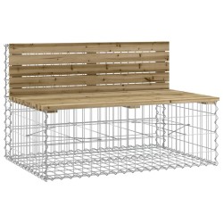 Banc de jardin design gabion 347x71x65,5cm bois de pin imprégné 
