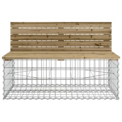 Banc de jardin design gabion 347x71x65,5cm bois de pin imprégné 