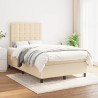 Sommier à lattes de lit avec matelas crème 120x190 cm tissu 