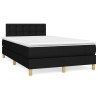 Sommier à lattes de lit avec matelas noir 120x190 cm tissu 