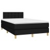 Sommier à lattes de lit avec matelas noir 120x190 cm tissu 