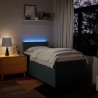Sommier à lattes de lit avec matelas Bleu 90x190 cm Tissu 