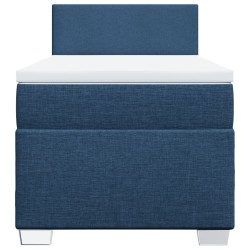 Sommier à lattes de lit avec matelas Bleu 90x190 cm Tissu 