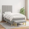 Sommier à lattes de lit avec matelas Gris clair 100x200cm Tissu 