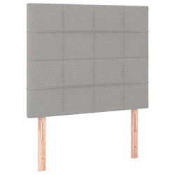 Sommier à lattes de lit avec matelas Gris clair 100x200cm Tissu 
