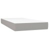 Sommier à lattes de lit avec matelas Gris clair 100x200cm Tissu 
