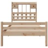 Lit bibliothèque sans matelas 75x190 cm bois de pin massif 