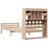 Lit bibliothèque sans matelas 75x190 cm bois de pin massif 