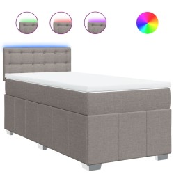 Sommier à lattes de lit avec matelas Taupe 90x190 cm Tissu 