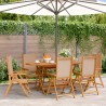 Chaises inclinables de jardin lot de 6 taupe tissu bois massif 