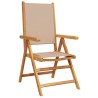 Chaises inclinables de jardin lot de 6 taupe tissu bois massif 
