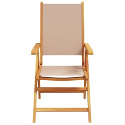Chaises inclinables de jardin lot de 6 taupe tissu bois massif 