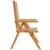 Chaises inclinables de jardin lot de 6 taupe tissu bois massif 