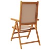 Chaises inclinables de jardin lot de 6 taupe tissu bois massif 