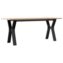 Table basse cadre en Y 110x40x45 cm bois de pin massif et acier 