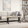 Table basse cadre en Y 110x40x45 cm bois de pin massif et acier 