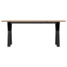 Table basse cadre en Y 110x40x45 cm bois de pin massif et acier 