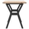 Table basse cadre en Y 110x40x45 cm bois de pin massif et acier 