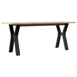 Table basse cadre en Y 110x40x45 cm bois de pin massif et acier 
