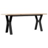 Table basse cadre en Y 110x40x45 cm bois de pin massif et acier 