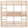 Lit superposé triple sans matelas 90x200 cm bois de pin massif 