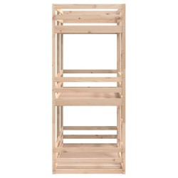 Lit superposé triple sans matelas 90x200 cm bois de pin massif 