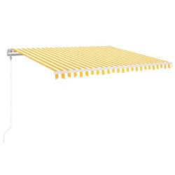 Auvent rétractable automatique 400x350 cm Jaune et blanc 