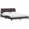 Lit avec matelas marron foncé 160x200 cm tissu 