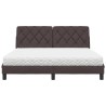 Lit avec matelas marron foncé 160x200 cm tissu 