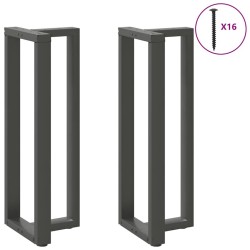 Pieds de table de bar en forme de T, 2 pièces, anthracite, 50 x 35 x (110-111) cm, acier 