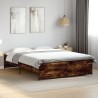 Cadre de lit sans matelas chêne fumé 150x200 cm 