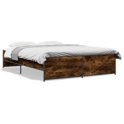 Cadre de lit sans matelas chêne fumé 150x200 cm 