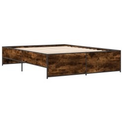 Cadre de lit sans matelas chêne fumé 150x200 cm 