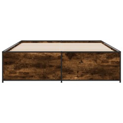 Cadre de lit sans matelas chêne fumé 150x200 cm 