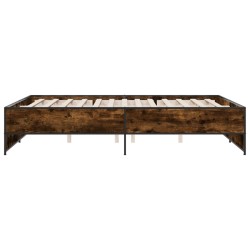Cadre de lit sans matelas chêne fumé 150x200 cm 