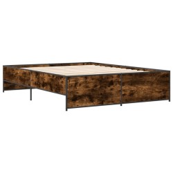 Cadre de lit sans matelas chêne fumé 150x200 cm 