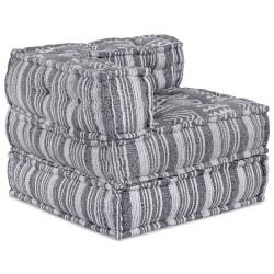 Sofa Pouf Modulaire 3 Places Convertible en Tissu Gris Clair 