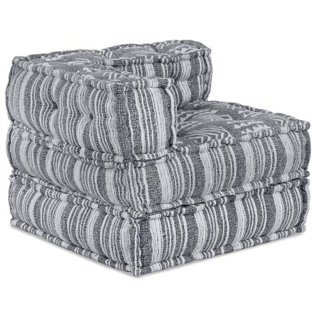 Sofa Pouf Modulaire 3 Places Convertible en Tissu Gris Clair 