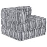 Sofa Pouf Modulaire 3 Places Convertible en Tissu Gris Clair 