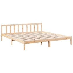 Cadre de lit extra long sans matelas 200x220 cm bois massif pin 