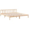 Cadre de lit extra long sans matelas 200x220 cm bois massif pin 