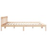 Cadre de lit extra long sans matelas 200x220 cm bois massif pin 