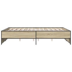Cadre de lit sans matelas chêne sonoma 150x200 cm 