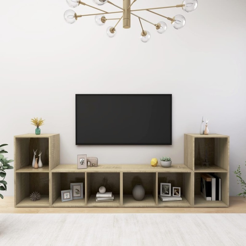 Meubles TV 4 pcs Chêne sonoma 72x35x36,5 cm Bois d'ingénierie Meubles TV 4 pcs Chêne sonoma 72x35x36,5 cm Bois d'ingénierie