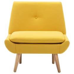 Fauteuil sans accoudoirs jaune tissu 