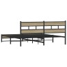 Cadre de lit en métal sans matelas chêne sonoma 183x213 cm 